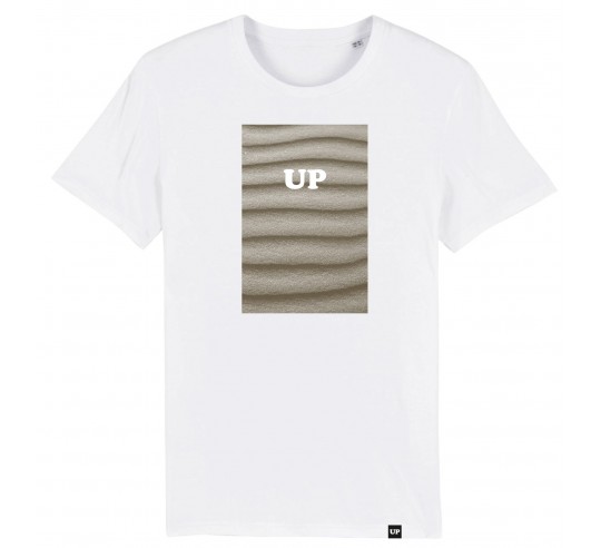 Camiseta UP Surfboards - Sand blanca